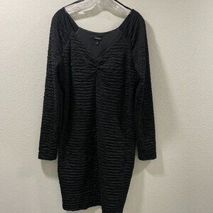 TORRID Bodycon Crinkle Sheath Dress, Black - 2X